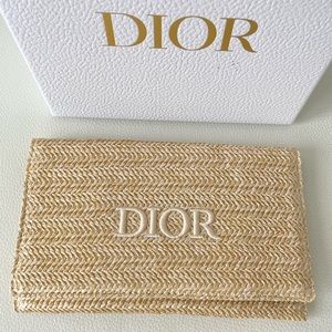 Dior Raffia Bag Clutch with Zipper, Brand New
